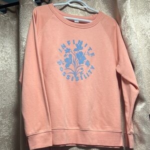 Old Navy Peach " Infinity Possibility " Crewneck Sweatshirts XL